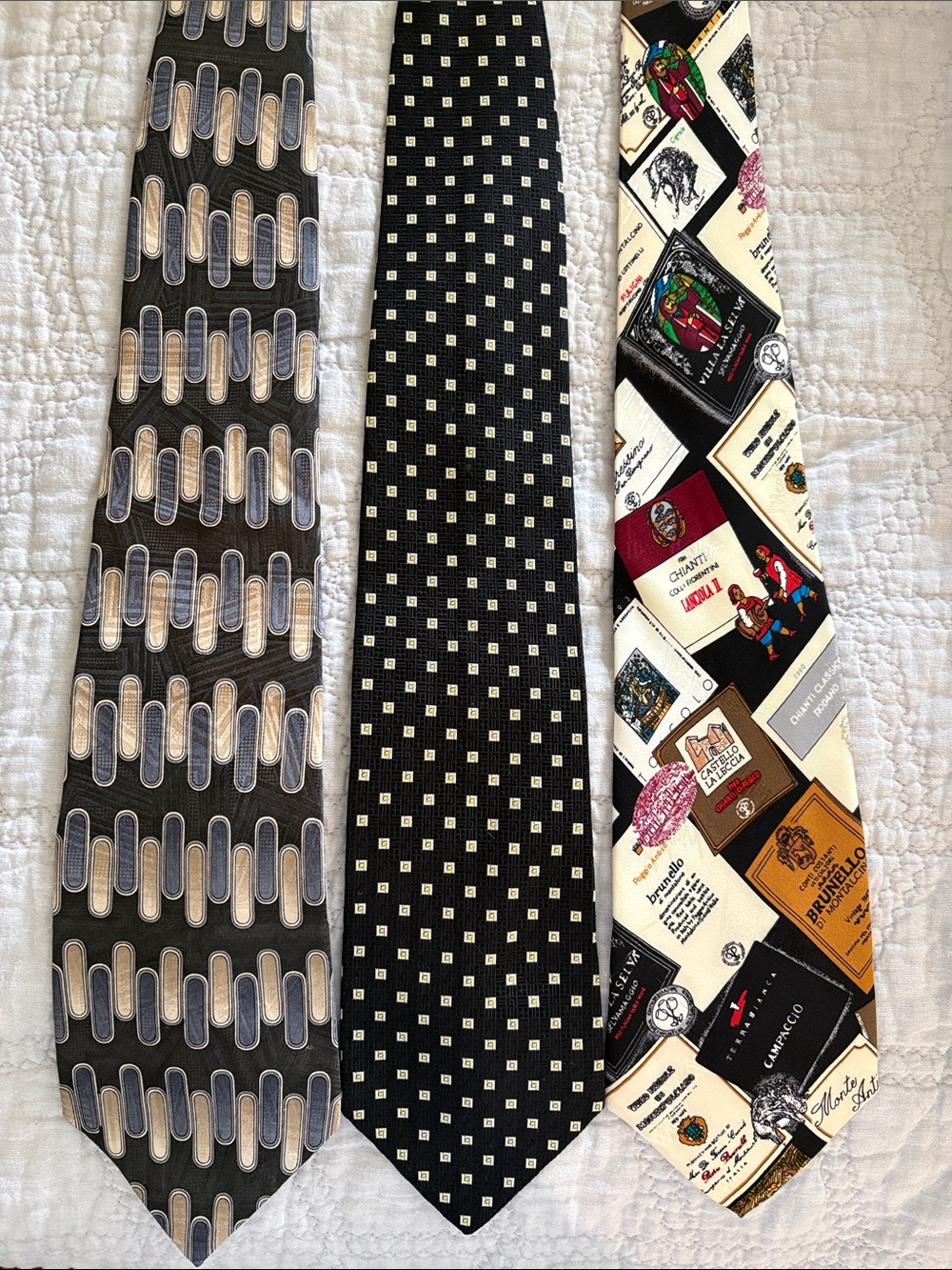 Boss Black Tie with Subtle Silver Micro-Squares
